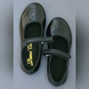 Dance Class Girls TAP Shoes Adjustable Velcro Closure in Black Size 10.5